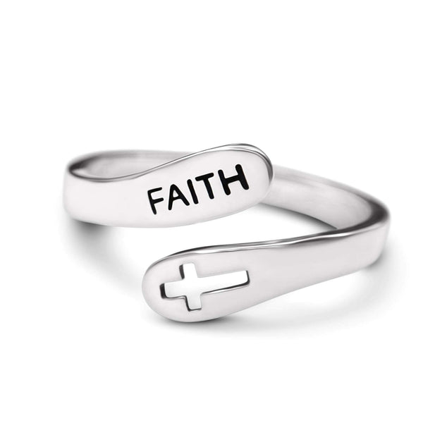 [$39 OFF] - Adjustable Pure Silver Faith Ring - Low in Stock